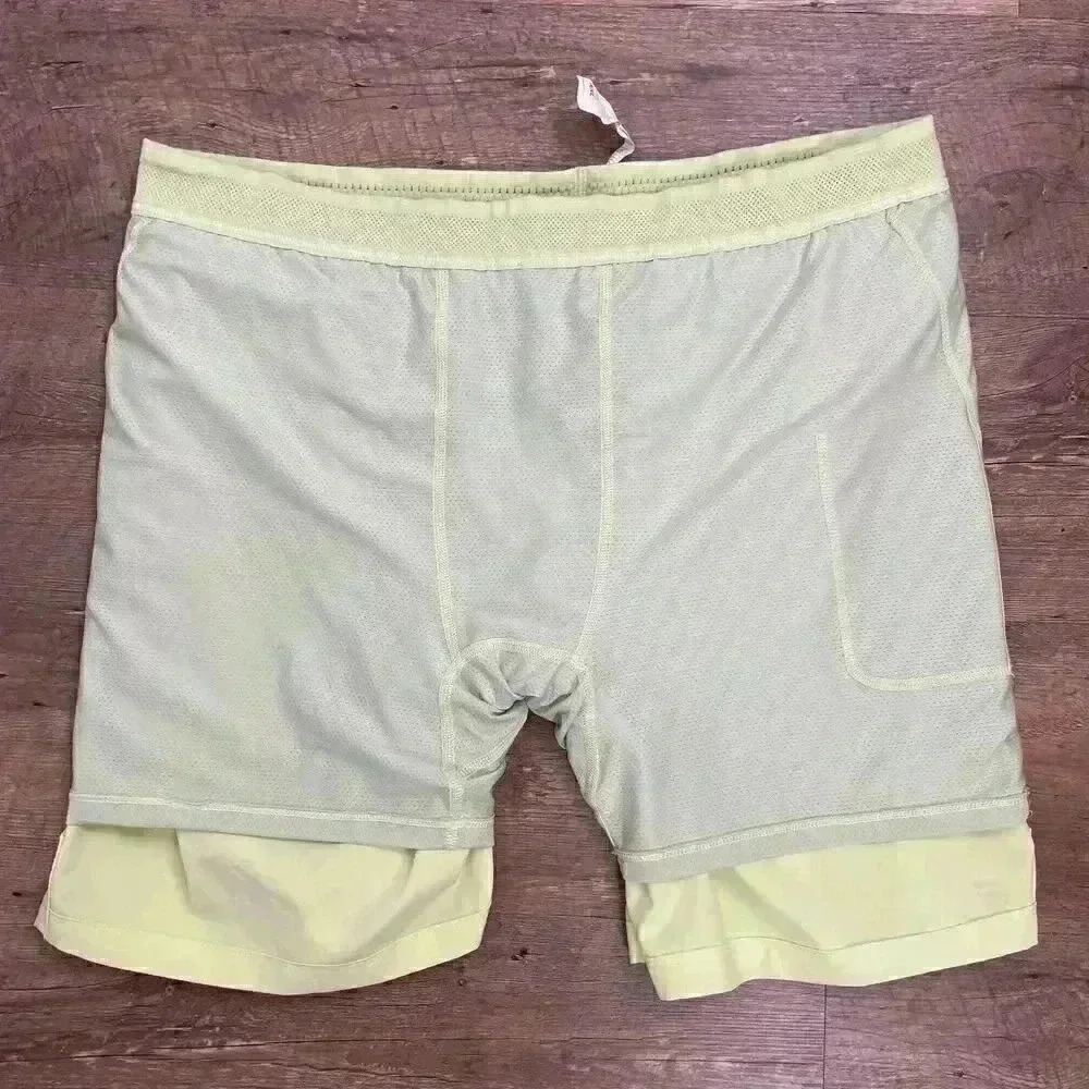 Fabletics The Fundamental Short Lined Men's XXL 7" Faded Lime Gym Hybrid Yoga - Picture 9 of 12